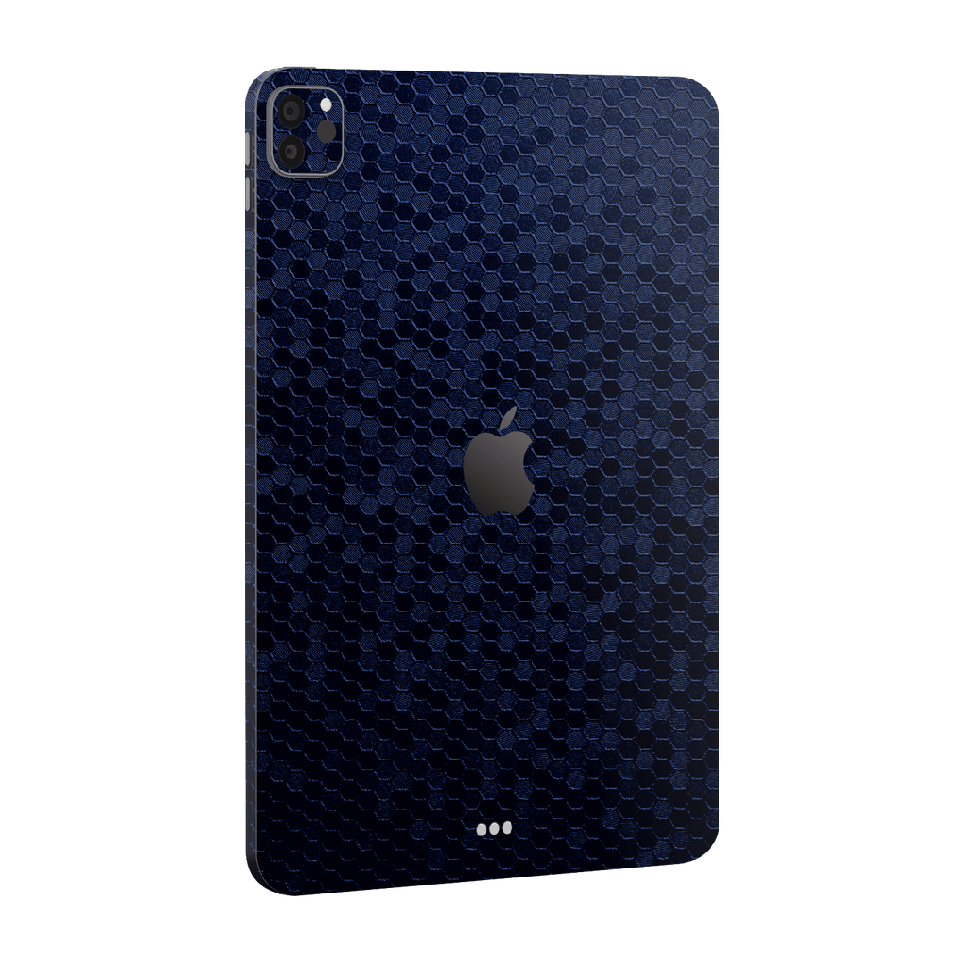 iPad PRO 12.9" (2020) Luxuria Navy Blue Honeycomb 3D Textured Skin Wrap Sticker Decal Cover Protector by EasySkinz | EasySkinz.com