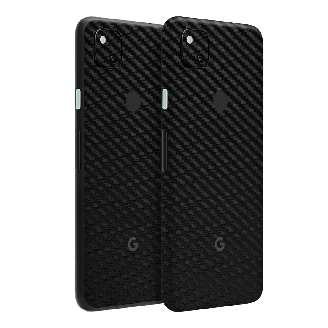 Google Pixel 4a 3D Textured Black Carbon Fibre Fiber Skin Wrap Sticker Decal Cover Protector by EasySkinz