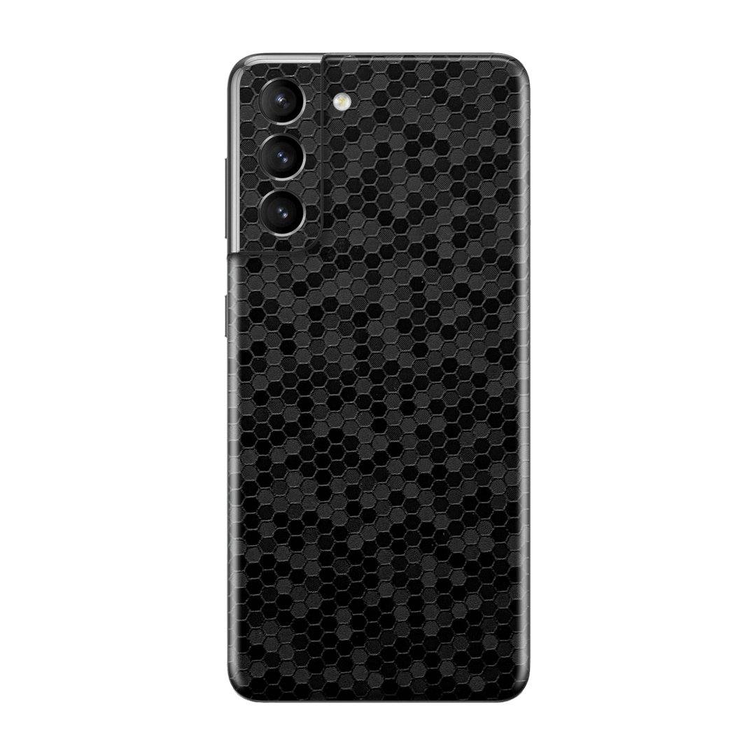 Samsung Galaxy S21+ PLUS Luxuria BLACK Honeycomb 3D Textured Skin Wrap Sticker Decal Cover Protector by EasySkinz