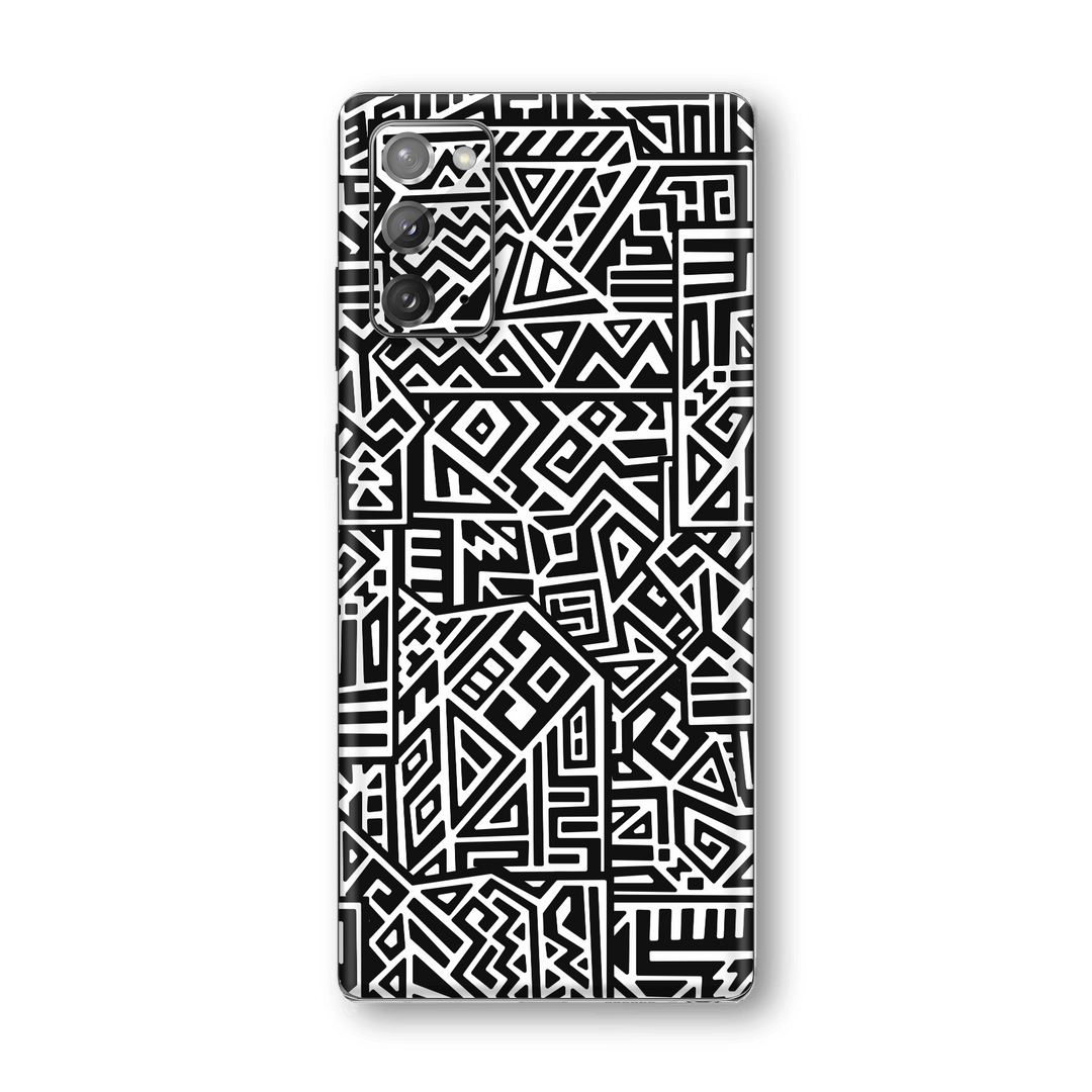 Samsung Galaxy NOTE 20 Print Printed Custom SIGNATURE Black and White Geometric Tribal Secret Camouflage Skin Wrap Sticker Decal Cover Protector by EasySkinz