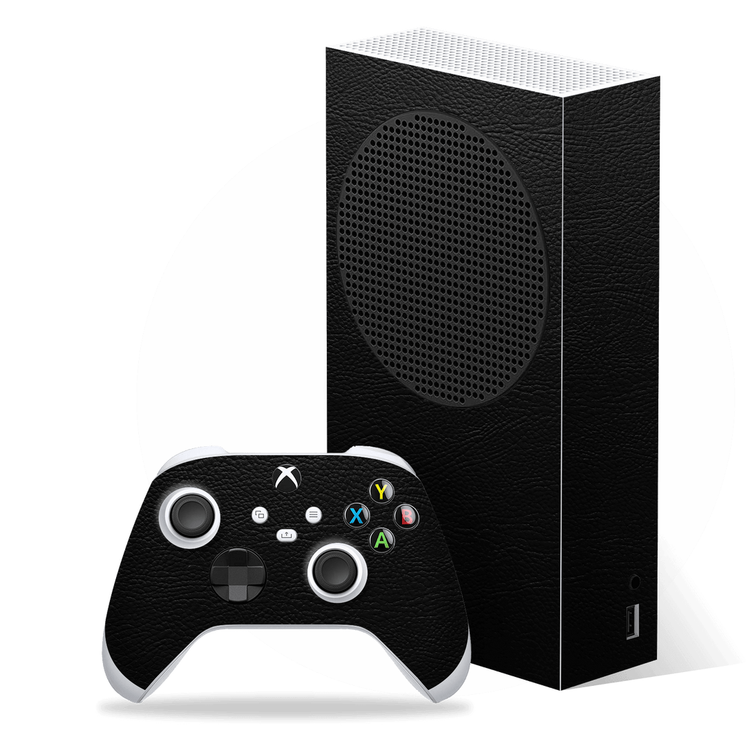 XBOX Series S (2020) Luxuria Riders Black Leather Jacket 3D Textured Skin Wrap Decal Cover Protector by EasySkinz | EasySkinz.com
